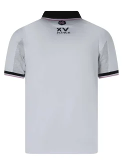 Polo en coton blanc uni pourvu d'une coupe droite et d'un col zippé