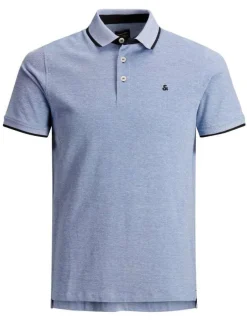 Polo en coton bleu Paulos avec une coupe droite et des boutons de fermeture à l'avant