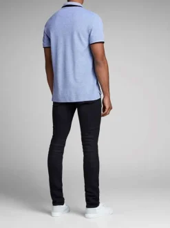 Polo en coton bleu Paulos avec une coupe droite et des boutons de fermeture à l'avant