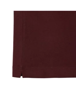 Polo en coton bordeaux en maille piquée à coupe droite avec logo blanc