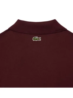 Polo en coton bordeaux en maille piquée à coupe droite avec logo blanc