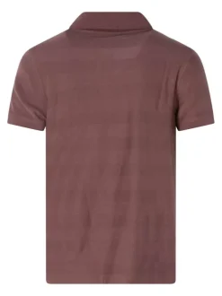 Polo en coton corail uni avec une coupe droite et un col polo