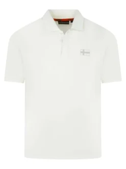 Polo en coton écru uni avec une coupe regular fit et le logo à la poitrine