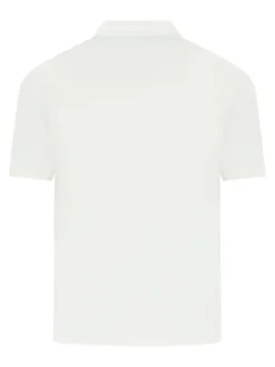Polo en coton écru uni avec une coupe regular fit et le logo à la poitrine