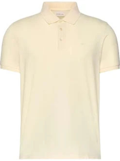 Polo en coton jaune uni avec une coupe droite et un col à revers