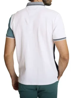 Polo en coton multicolore à coupe droite pourvu d'un col boutonné