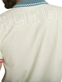Polo en coton multicolore à coupe droite pourvu d'un col boutonné