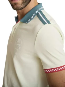 Polo en coton multicolore à coupe droite pourvu d'un col boutonné