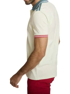 Polo en coton multicolore à coupe droite pourvu d'un col boutonné