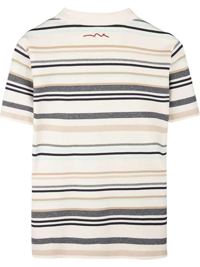 Polo en coton multicolore orné d'un motif à rayures horizontales