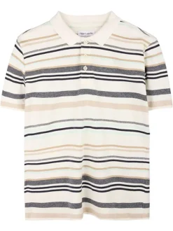 Polo en coton multicolore orné d'un motif à rayures horizontales