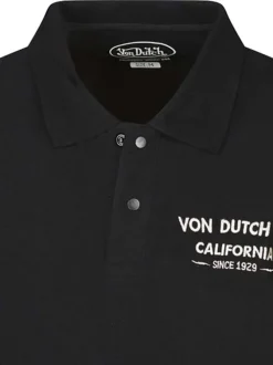 Polo en coton noir uni avec un col à revers et manches courtes