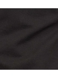 Polo en coton noir uni avec une coupe droite et un col boutonné
