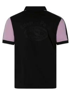 Polo en coton rose uni pourvu d'une coupe droite et d'un col boutonné
