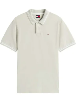 Polo en coton tilleul uni avec un col boutonné et des manches courtes