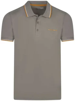 Polo en coton tilleul uni coupe droite avec un col boutonné et liseré