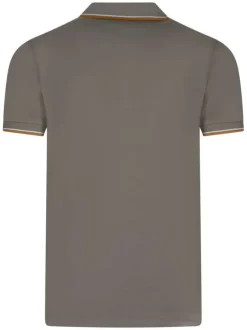 Polo en coton tilleul uni coupe droite avec un col boutonné et liseré