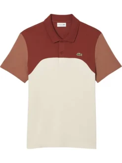 Polo en coton tricolore avec une coupe droite et un col à revers