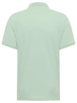 Polo en coton vert clair uni à coupe regular fit avec le logo brodé ton sur ton