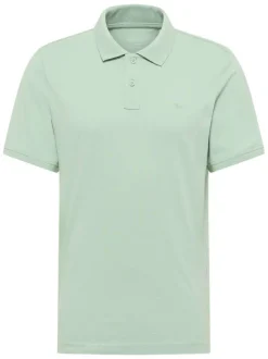 Polo en coton vert clair uni à coupe regular fit avec le logo brodé ton sur ton