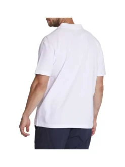 Polo en piqué de coton blanc uni col oxford et à manches courtes