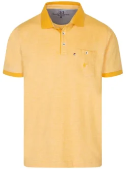 Polo jaune en coton maille piquée coupe droite col boutonné
