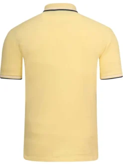 Polo jaune uni coupe droite avec un col boutonné et des manches courtes