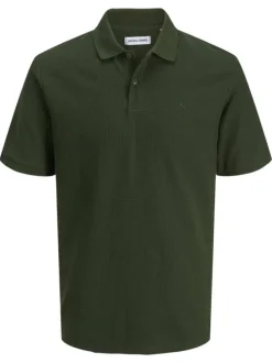 Polo kaki Austin en maille piquée à coupe droite avec des manches courtes