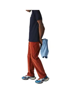 Polo L1212 en coton marine uni avec une coupe droite et un col boutonné