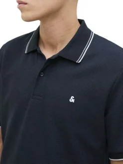 Polo marine Austin en maille piquée à coupe droite avec des manches courtes