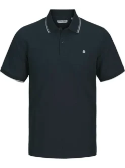 Polo marine Austin en maille piquée à coupe droite avec des manches courtes