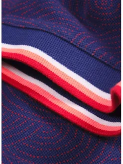 Polo marine pour homme avec motifs circulaires en coton coupe droite MPL