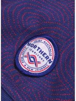Polo marine pour homme avec motifs circulaires en coton coupe droite MPL