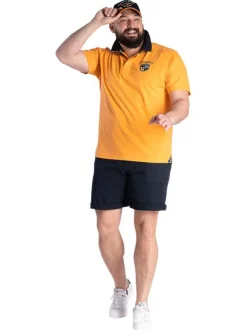 Polo orange en coton avec une coupe droite et des manches courtes