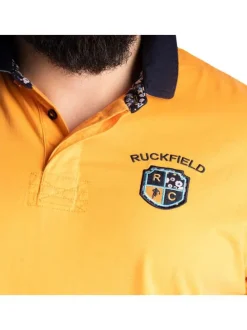 Polo orange en coton avec une coupe droite et des manches courtes