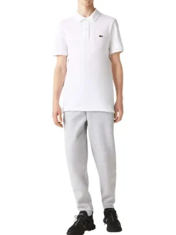 Polo Ph4012 en coton blanc uni coupe droite avec un col boutonné