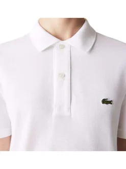 Polo Ph4012 en coton blanc uni coupe droite avec un col boutonné
