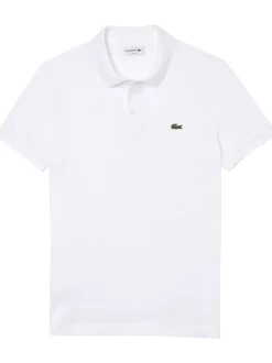 Polo Ph4012 en coton blanc uni coupe droite avec un col boutonné