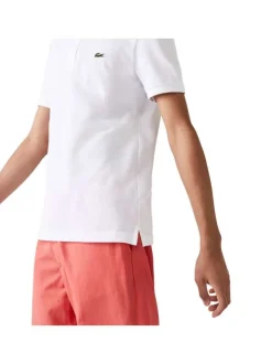 Polo Ph4012 en coton blanc uni coupe droite avec un col boutonné
