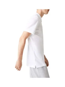 Polo Ph4012 en coton blanc uni coupe droite avec un col boutonné