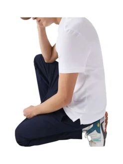 Polo Ph4012 en coton blanc uni coupe droite avec un col boutonné