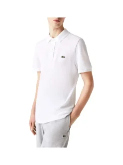 Polo Ph4012 en coton blanc uni coupe droite avec un col boutonné