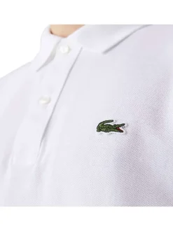 Polo Ph4012 en coton blanc uni coupe droite avec un col boutonné