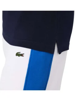 Polo Ph4012 en coton marine uni coupe droite avec un col boutonné et logo brodé