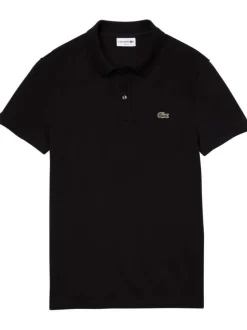 Polo Ph4012 en coton noir uni avec une coupe droite et un col boutonné