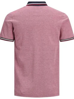 Polo pour homme rose en coton avec une coupe droite et logo brodé sur la poitrine