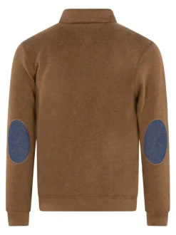 Polo rouille uni avec une coupe droite et un col à rabats avec boutons