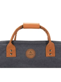 Porte-documents anthracite chiné avec fermeture zippée et pochettes interchangeables