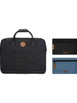 Porte-documents noir avec fermeture zippée et pochettes interchangeables