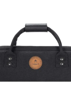 Porte-documents noir avec fermeture zippée et pochettes interchangeables